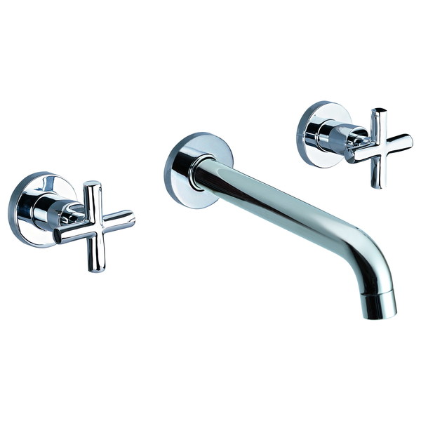 Alfi Brand Polished Chrome 8" Widespread Wall-Mount Cross Handle Faucet AB1035-PC